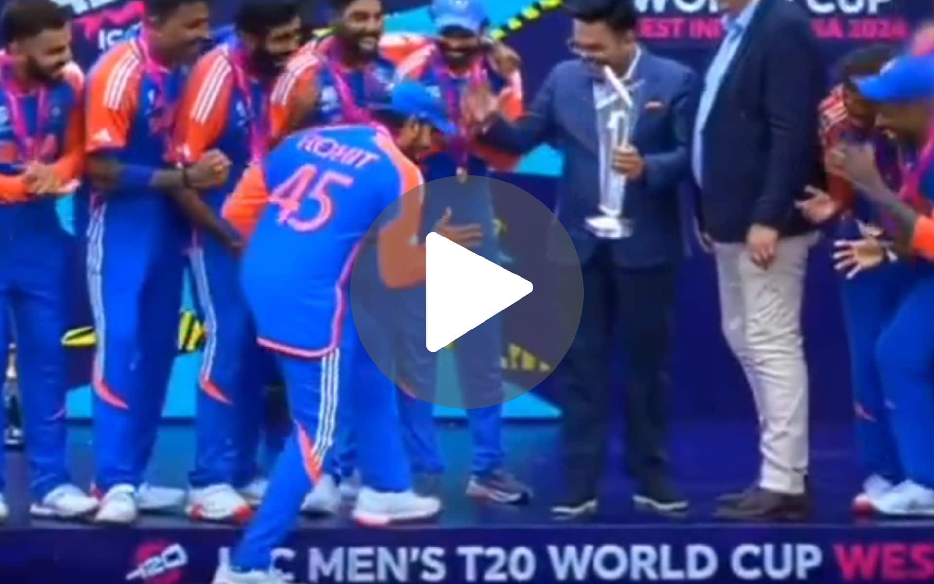 [Watch] Not Messi But Rohit Sharma Recreated Trophy Celebration Of 'This' Legend